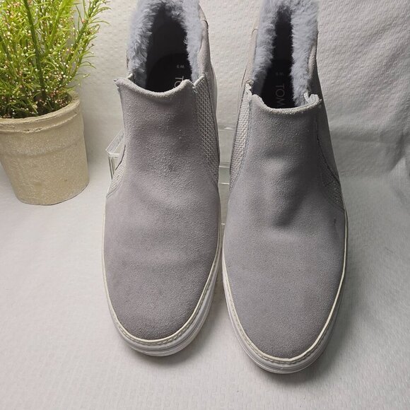TOMS WOMENS BRYCE CASUAL SLIP ON GRAY SUEDE SNEAKERS SHOES BOOTIES SIZE 9 - Picture 6 of 10